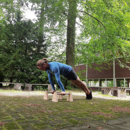 This image shows me in the top position of a  pushup.