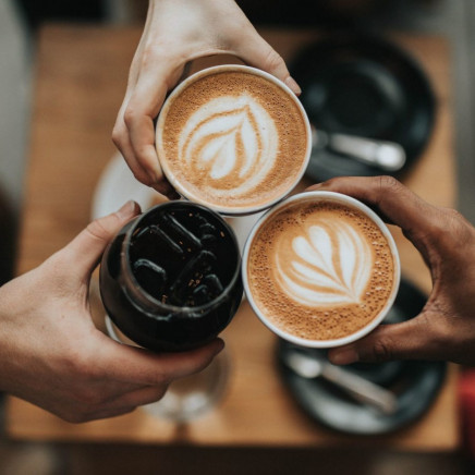 Sharing a cup of coffee in the morning at work with your colleagues.